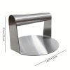 1pc, Handheld Burger Press, Stainless Steel Hamburger Press, Manual Meat Press, Steak Press, Grilling Meat Press, Dumpling Skin Pressing Tool, Round K