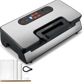 VEVOR Vacuum Sealer Machine, 90Kpa 130W Powerful Dual Pump and Dual Sealing, Dry and Moist Food Storage, Automatic and Manual Air Sealing System with