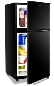 3.5Cu.Ft Compact Refrigerator Mini Fridge with Freezer, Small Refrigerator with 2 Door, 7 Level Thermostat Removable Shelves for Kitchen, Dorm, Apartm