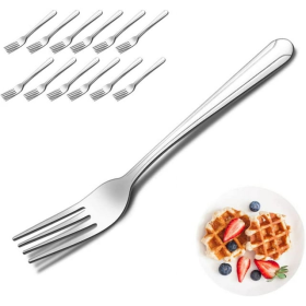 Bestdin 36 Pieces Forks Set, 8.2" Stainless Steel Dinner Forks Silverware, Pattern Design Mirror Polished Flatware Forks Dishwasher Safe, Table Forks