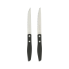 GoodCook 2-Piece Serrated Blade Steak Knife Set, Black/Silver