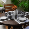 16pc Stoneware Solid Stone Dinnerware Set Gray