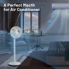 9 Inch Portable Oscillating Pedestal Floor Fan with Adjustable Heights and Speeds