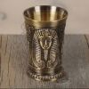 Vintage Egyptian Copper Alloy Wine Cup Embossed Shot Glasses Wine Bar Cocktail Cup One Shot Cup, Cleopatra, 40ml