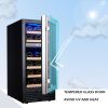 15 Inch Wine Cooler Refrigerators 28 Bottle Fast Cooling Low Noise Wine Fridge with Professional Compressor Stainless Steel, Digital Temperature Contr