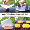 1pc, Handheld Burger Press, Stainless Steel Hamburger Press, Manual Meat Press, Steak Press, Grilling Meat Press, Dumpling Skin Pressing Tool, Round K