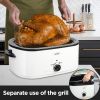 Kitchen White 20 QT Stainless Steel Chicken Electric Turkey Roaster With See-through Lid