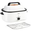 Kitchen White 20 QT Stainless Steel Chicken Electric Turkey Roaster With See-through Lid