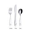 Exzact Children Flatware 12pcs Stainless Steel Kid Silverware - Dinosaur