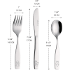 Exzact Children Flatware 6pcs Stainless Steel Silverware Set - Engraved Dog Cat Bunny Design