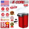 5 Core Hot Air Popcorn Popper Machine 1200W Electric Popcorn Kernel Corn Maker Bpa Free, 95% Popping Rate, 2 Minutes Fast, No Oil-Healthy Snack for Ki